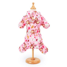 Load image into Gallery viewer, Monkey Printed Dog Raincoat for Small Dogs Waterproof Jumpsuit Pet Clothes Outdoor Clothing Cute Cartoon Dog Cat Hooded Raincoat
