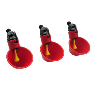 4 pcs/lot Automatic Chicken Quail Drinker Chicken Waterer Bowl With Yellow Nipple Farm Poultry Drinking Water System